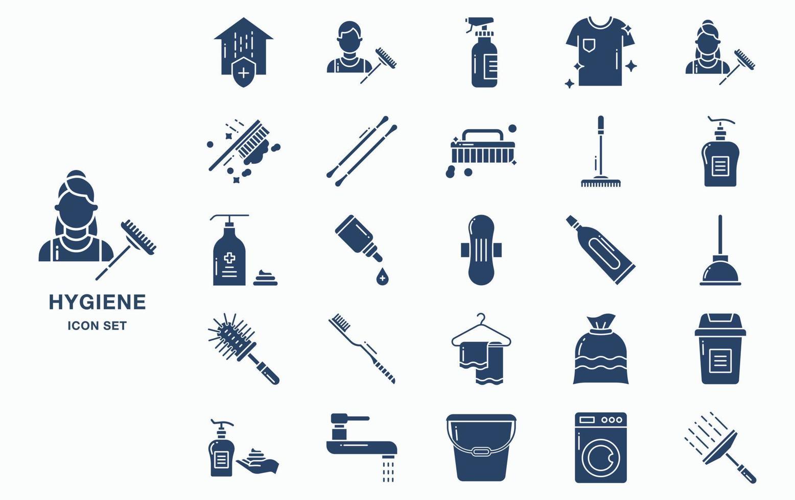 hygiëne en schoonmaak icon set vector