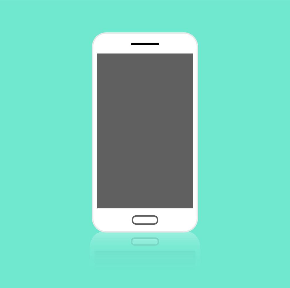 moderne smartphone plat pictogram illustratie reflectie web element technologie apparaat leeg scherm vector