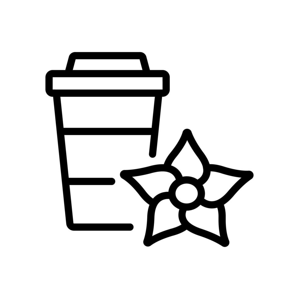 koffie met vanille kruid cup pictogram vector overzicht illustratie