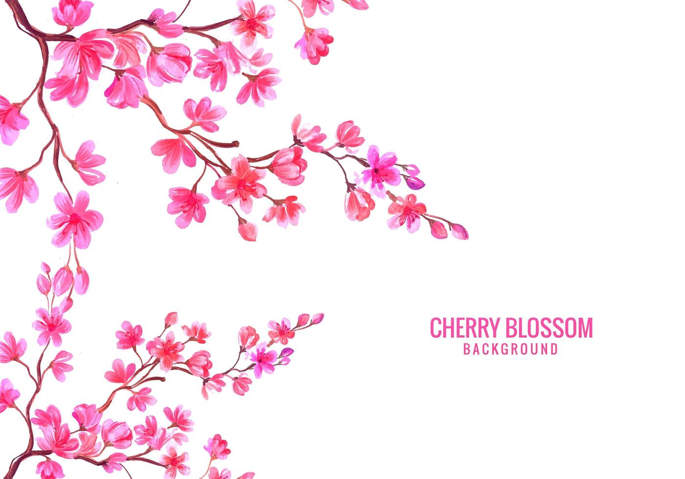 aquarel roze bloemen kersenbloesem achtergrond vector