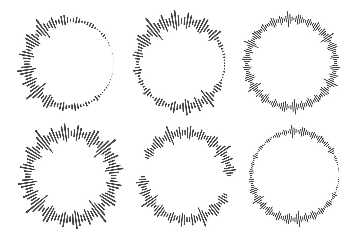 cirkel audiogolven. ronde muziek geluid equalizer. abstract radiaal radio- en spraakvolumesymbool. vectorillustratie. vector