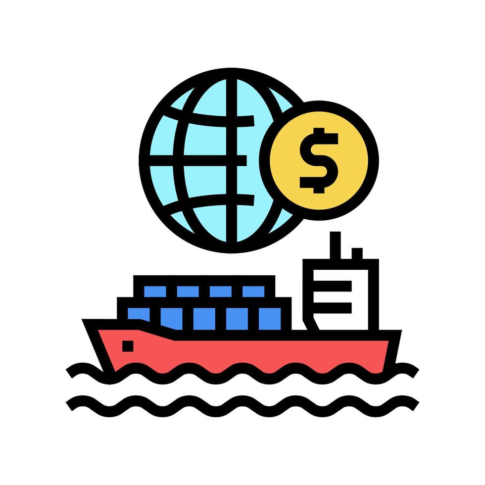 schip vervoer kleur pictogram vector vlakke afbeelding