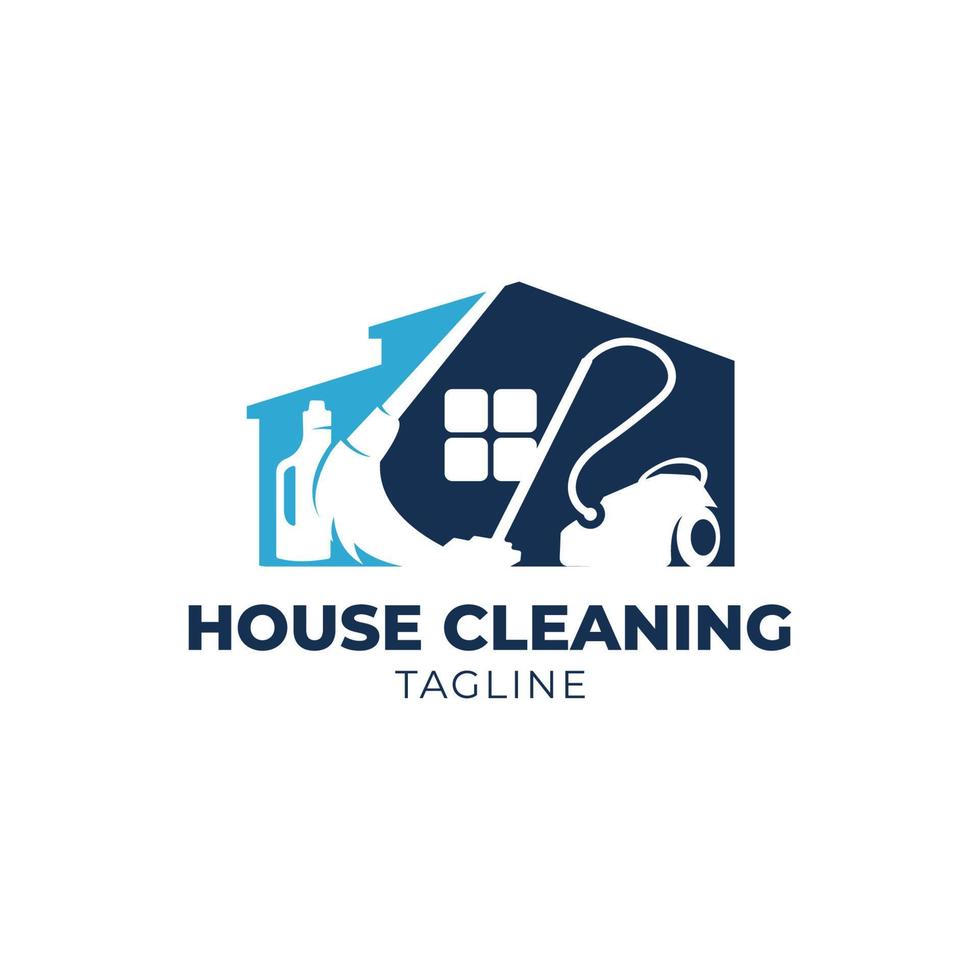 huisreinigingslogo, geschikt voor schoonmaakdiensten voor onroerend goed vector