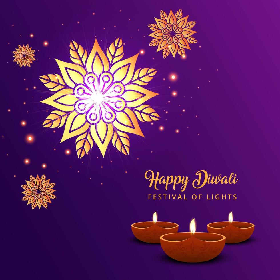 viering van gelukkige diwali festival ontwerp poster vector