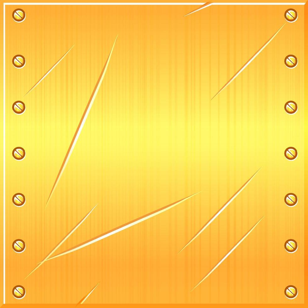 naadloze oude gouden metaal of ijzer getextureerde achtergrond. vectorillustratie van een metalen patroon met scheuren. vector