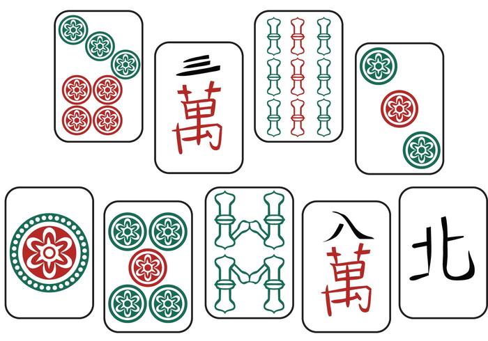 Gratis Mahjong-vectoren vector