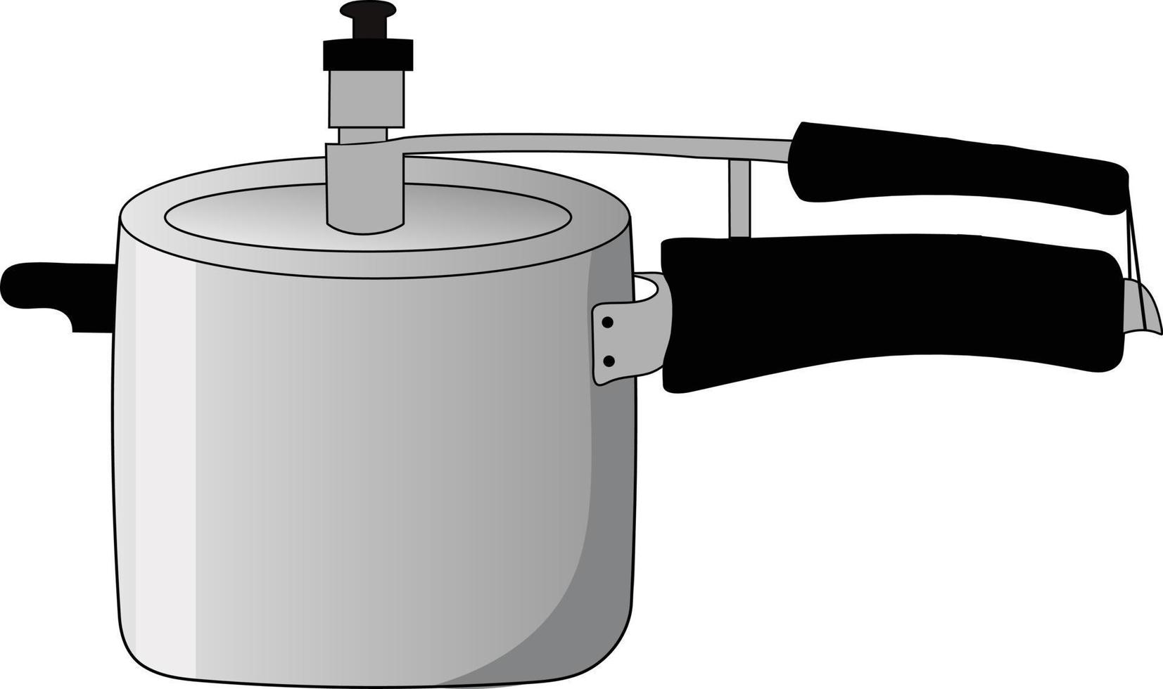 geïsoleerde snelkookpan vector illustratie afbeelding