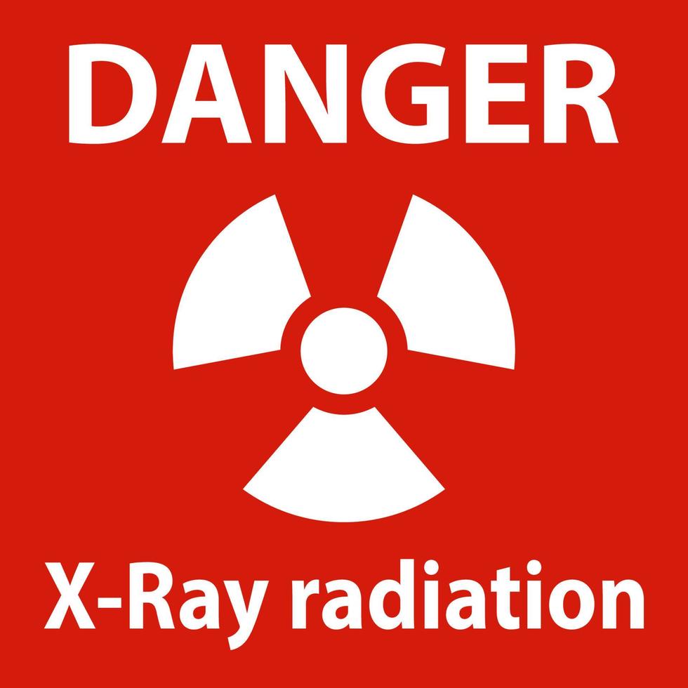 gevaar teken x-ray straling op witte achtergrond vector