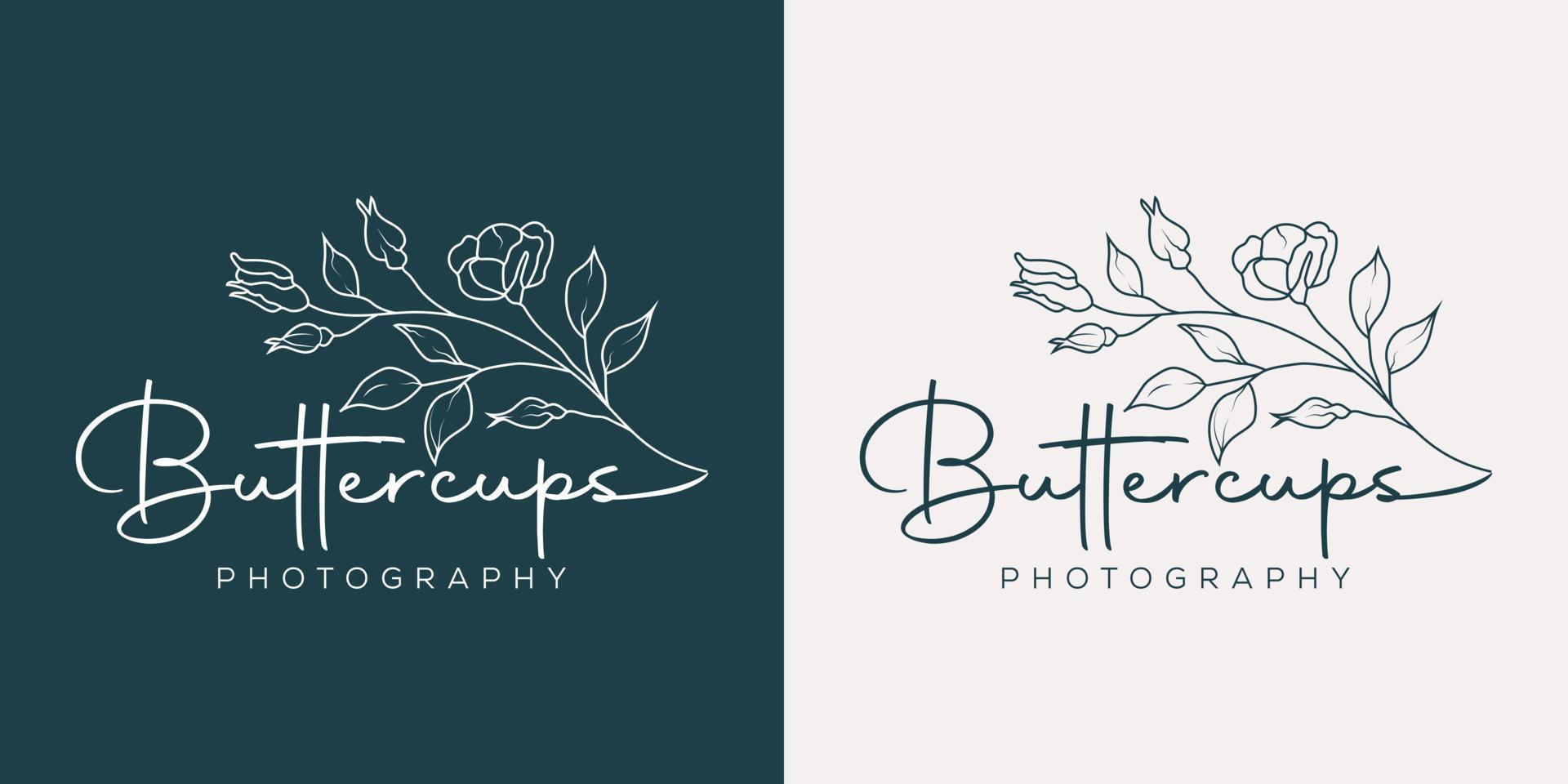 botanische bloemen element hand getekende logo met wilde bloemen en bladeren. logo voor spa en schoonheidssalon, boetiek, biologische winkel, bruiloft, floral designer, interieur, fotografie, cosmetica. vector