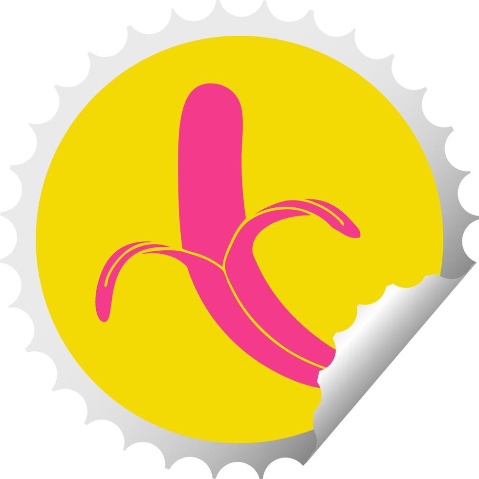 schilsticker van een cartoonbanaan vector