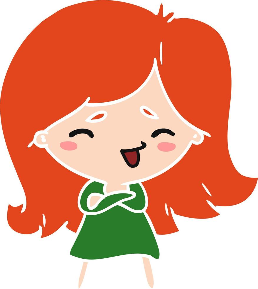 cartoon van een schattig kawaiimeisje vector