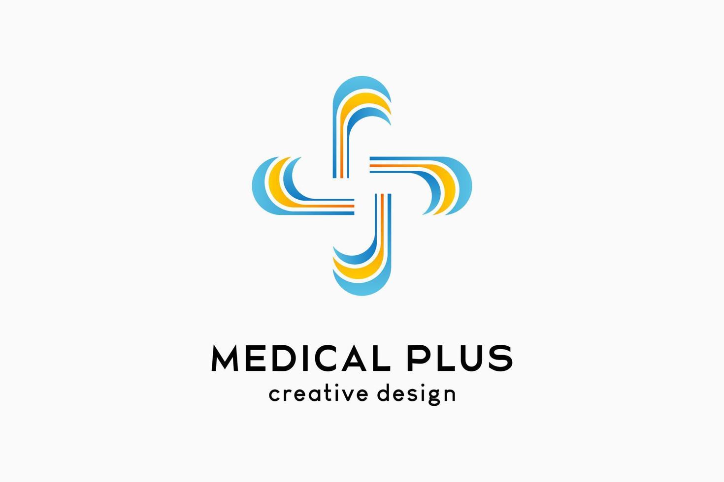 medisch plus logo-ontwerp met creatief concept vector