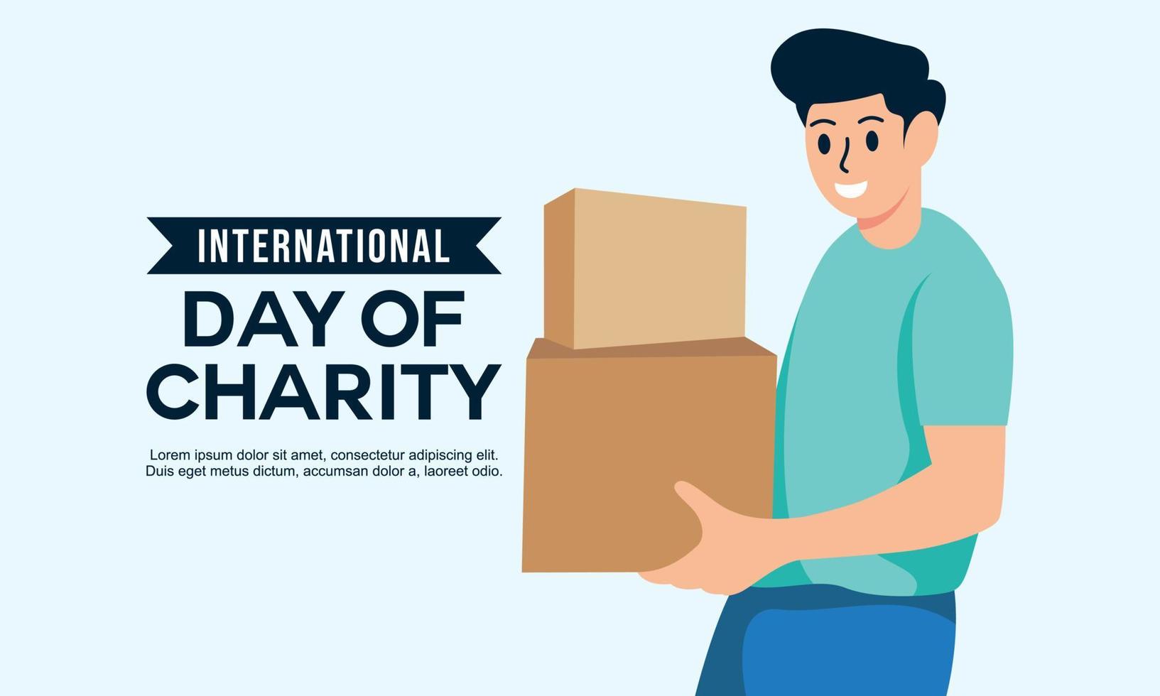 donatie in de internationale dag van liefdadigheid illustratie vector