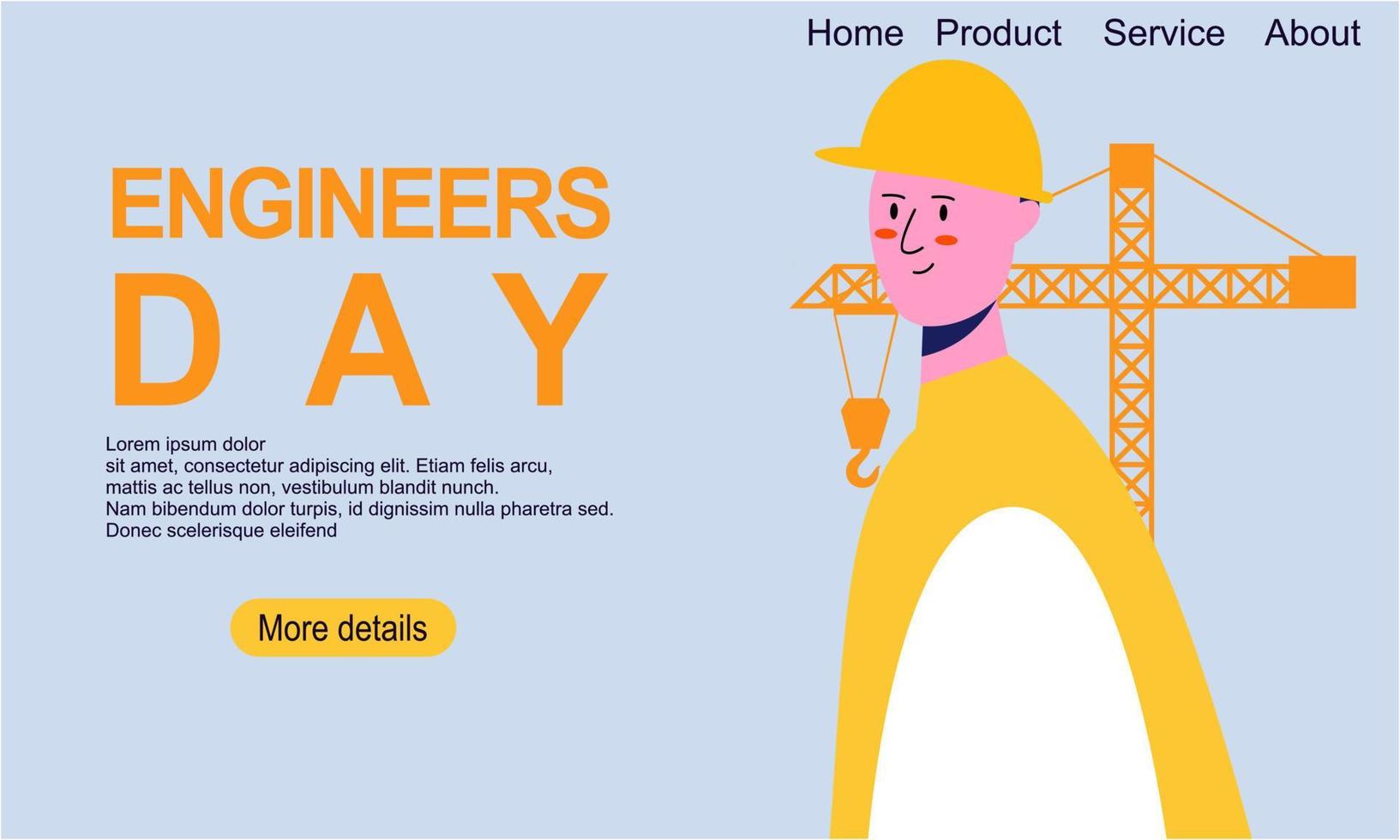 techniek en constructie geïllustreerd. fijne ingenieursdag vector