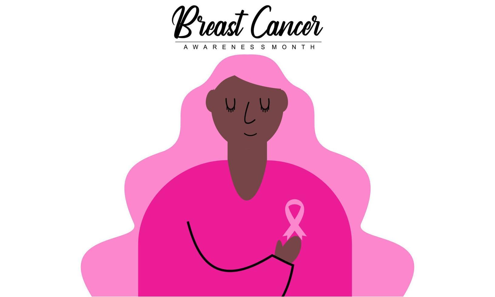 borstkanker bewustmakingsmaand van diverse etnische vrouwengroep samen met roze steunlint concep vector