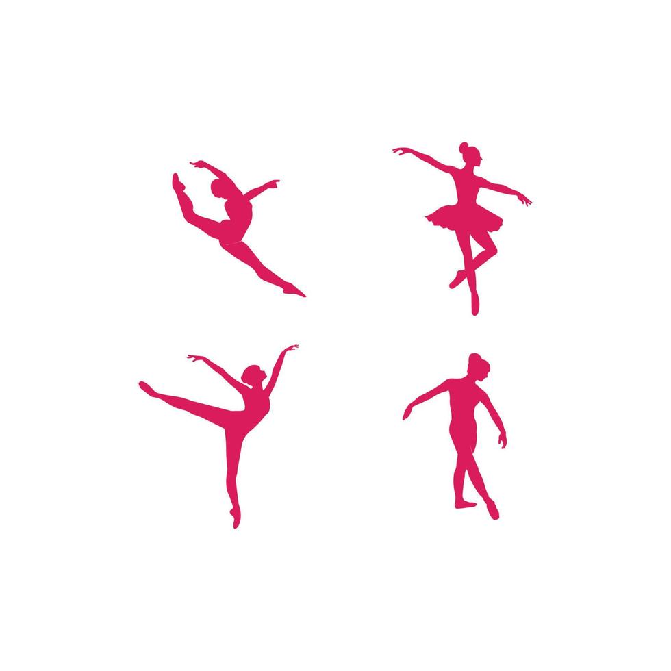ballet-logo. vector illustratie sjabloonontwerp.