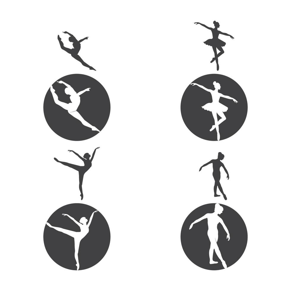 ballet-logo. vector illustratie sjabloonontwerp.