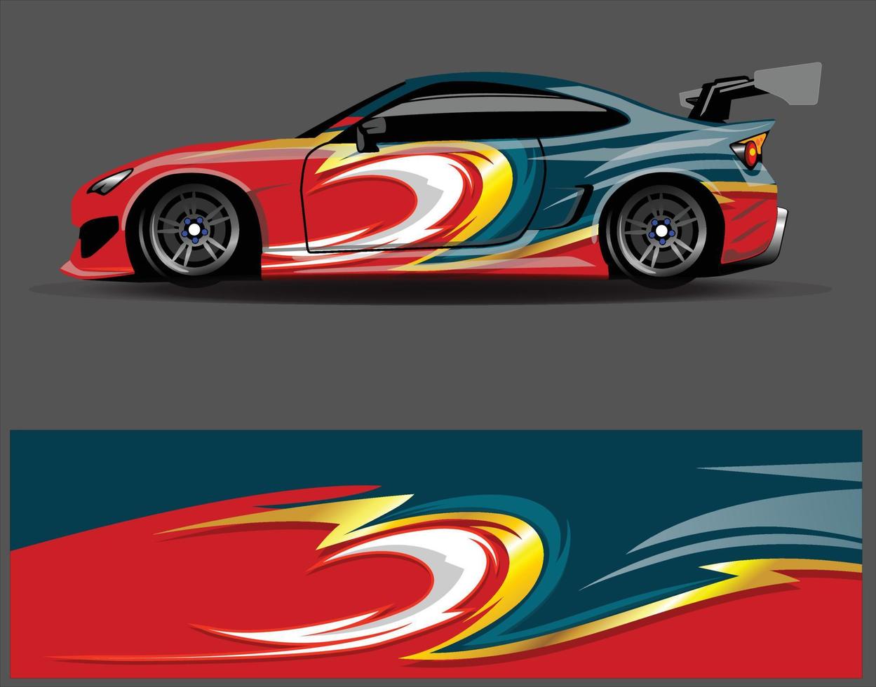 grafische abstracte streep race-achtergrondontwerpen voor voertuig rally race-avontuur en autorace-livrei vector