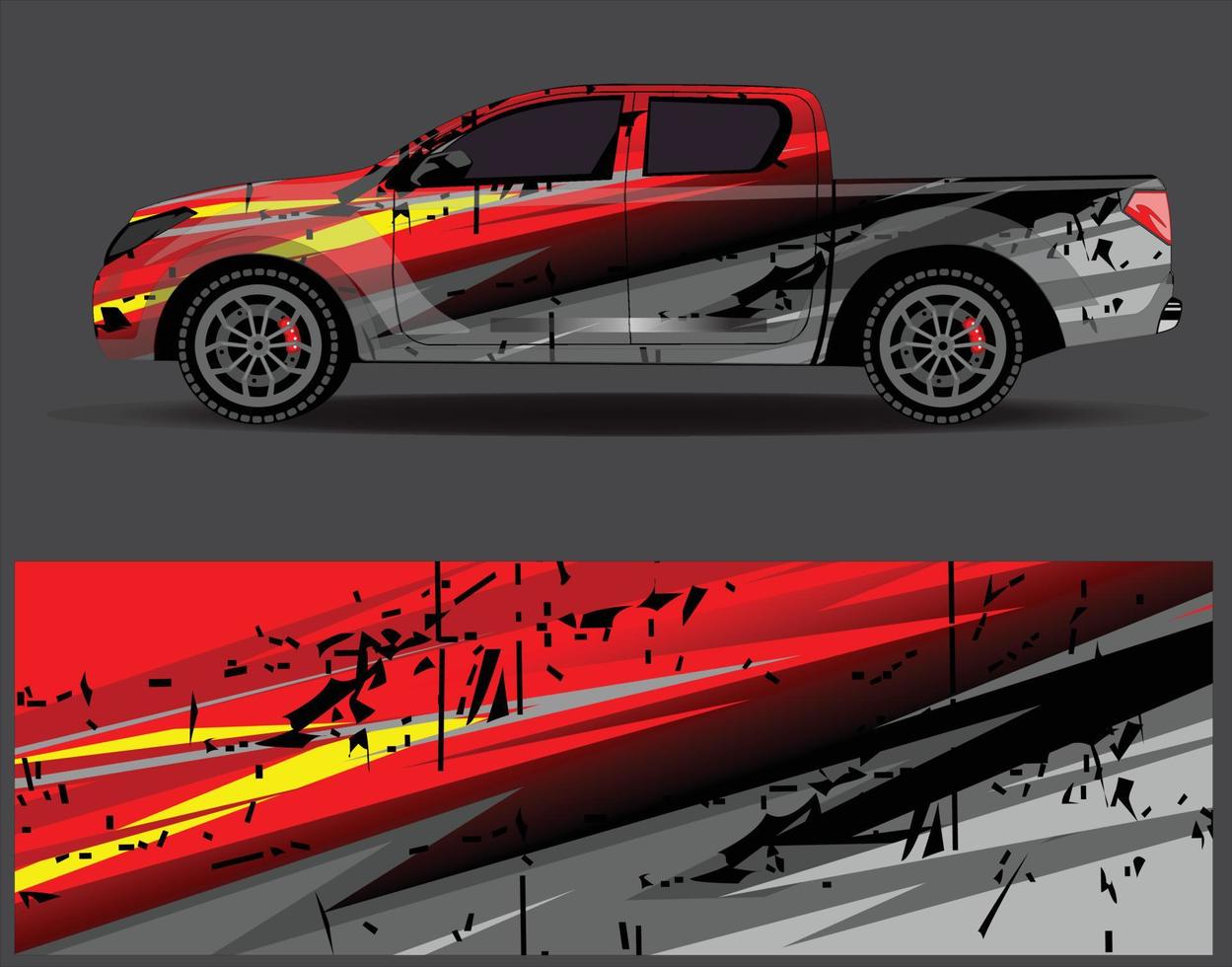 auto wrap ontwerp vector. grafische abstracte streep racen achtergrond kit ontwerpen voor wrap voertuig race auto rally avontuur en livery vector