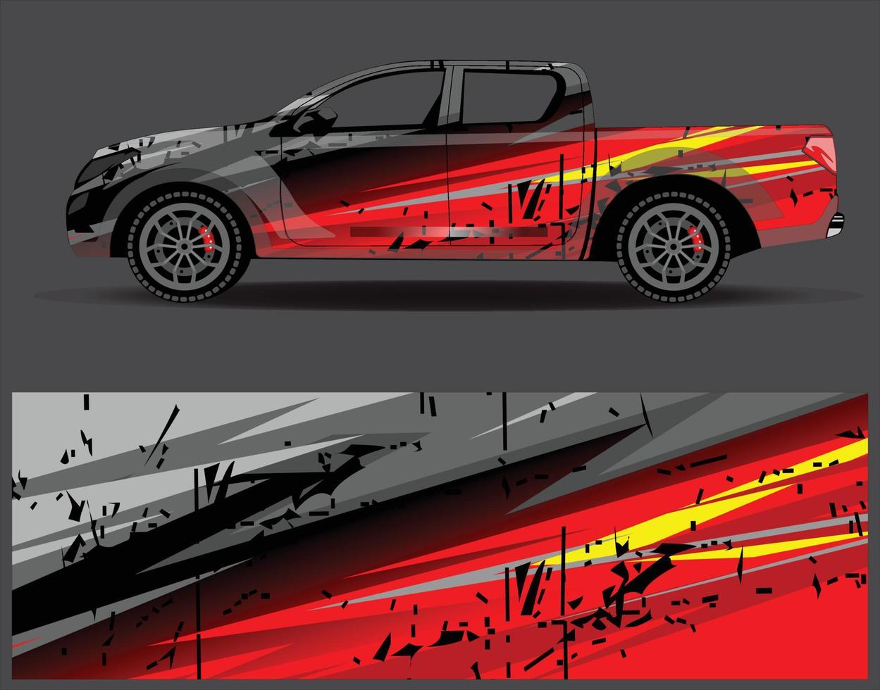 auto wrap ontwerp vector. grafische abstracte streep racen achtergrond kit ontwerpen voor wrap voertuig race auto rally avontuur en livery vector