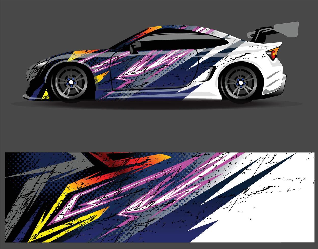 grafische abstracte streep race-achtergrondontwerpen voor voertuig rally race-avontuur en autorace-livrei vector