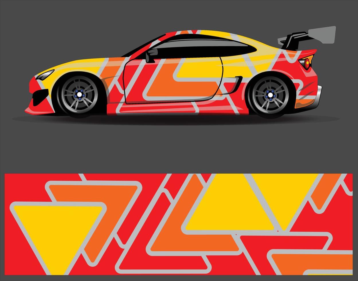 grafische abstracte streep race-achtergrondontwerpen voor voertuig rally race-avontuur en autorace-livrei vector