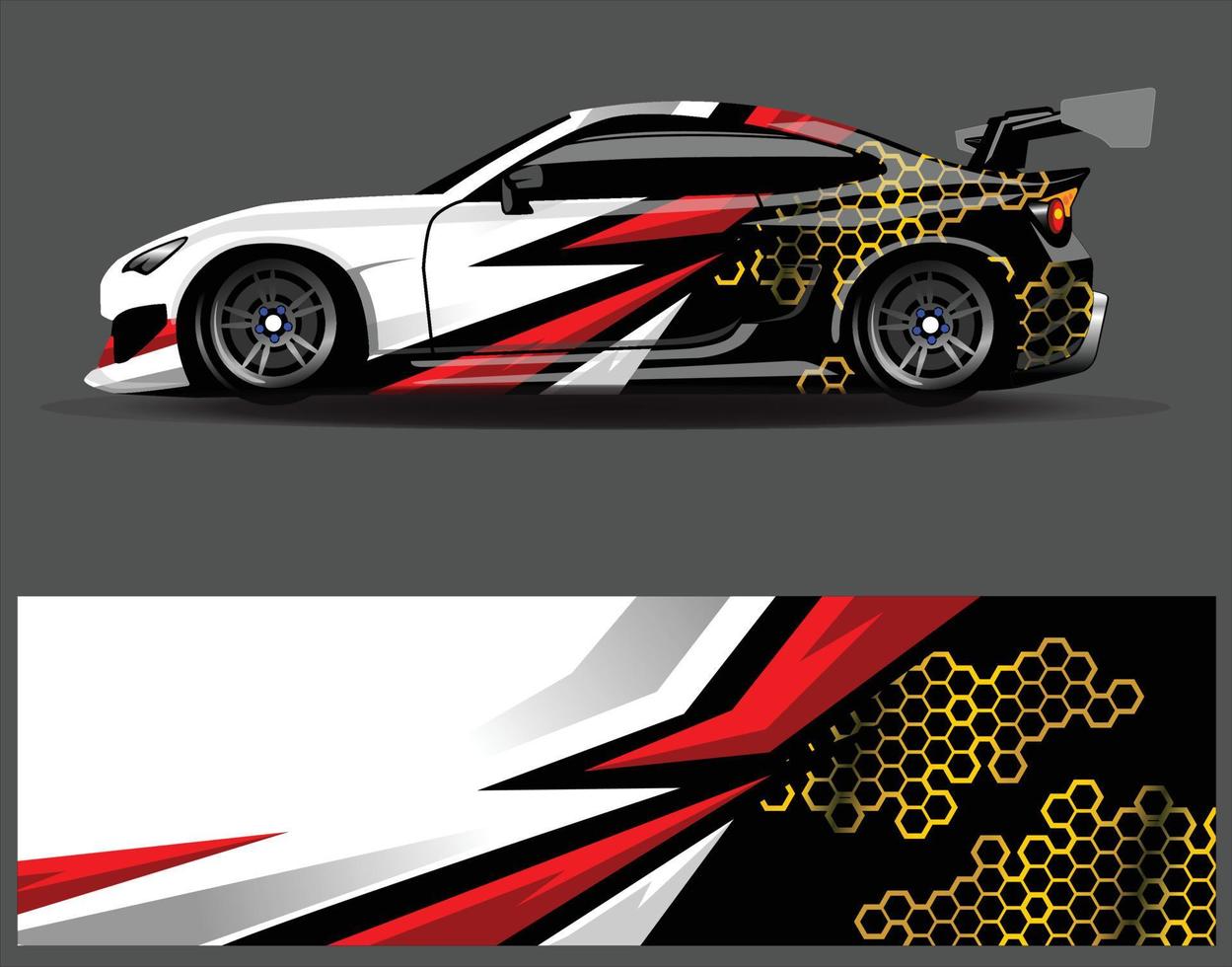 grafische abstracte streep race-achtergrondontwerpen voor voertuig rally race-avontuur en autorace-livrei vector