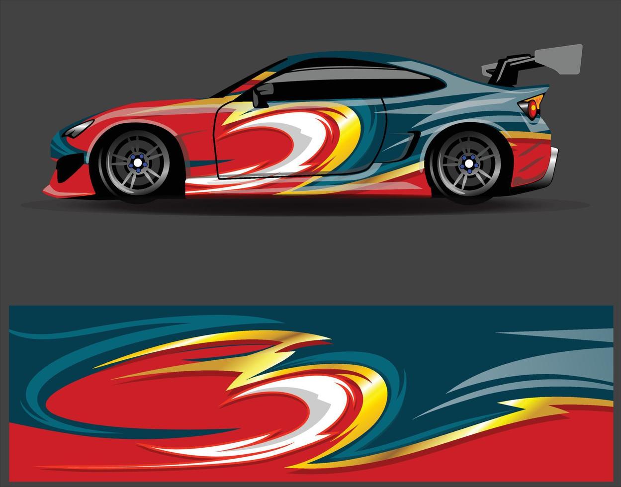 grafische abstracte streep race-achtergrondontwerpen voor voertuig rally race-avontuur en autorace-livrei vector