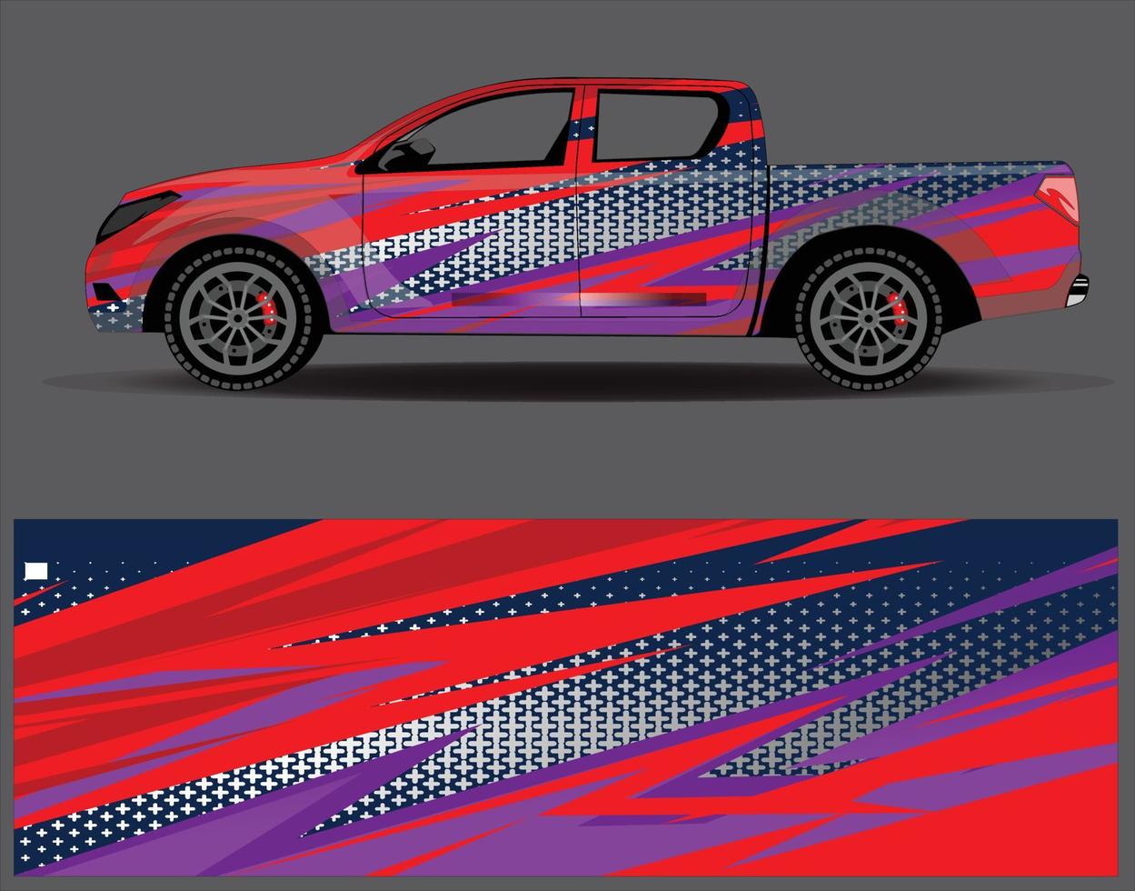 auto wrap ontwerp vector. grafische abstracte streep racen achtergrond kit ontwerpen voor wrap voertuig race auto rally avontuur en livery vector