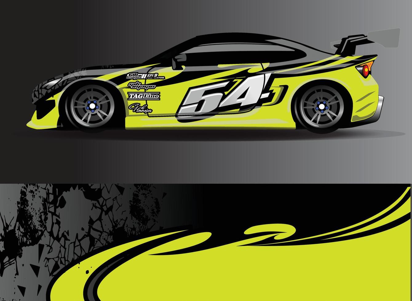 auto wrap ontwerp vector. grafische abstracte streep racen achtergrond kit ontwerpen voor wrap voertuig race auto rally avontuur en livery vector