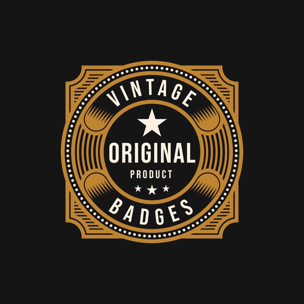 vintage luxe ornament logo vector