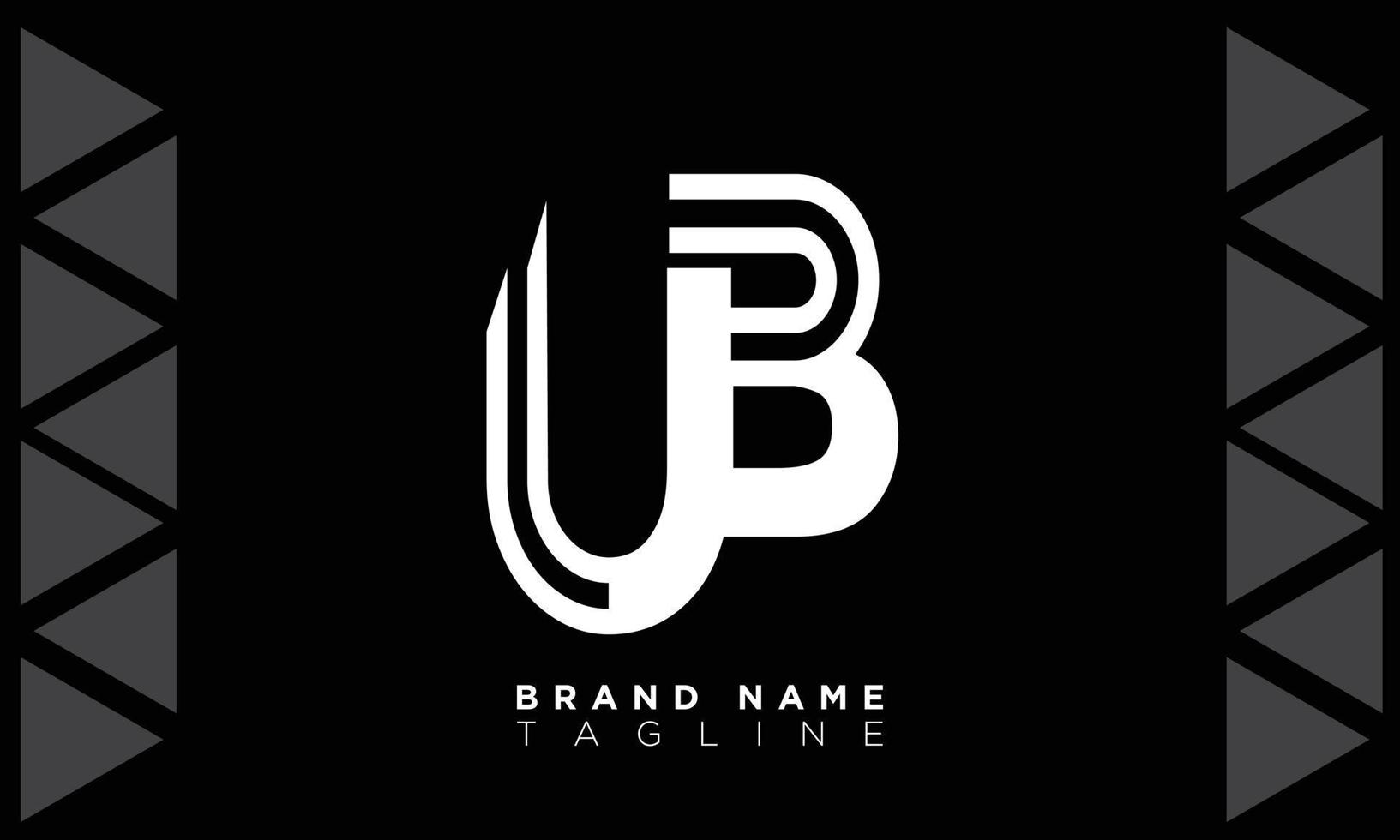 alfabet letters initialen monogram logo ub, bu, u en b vector