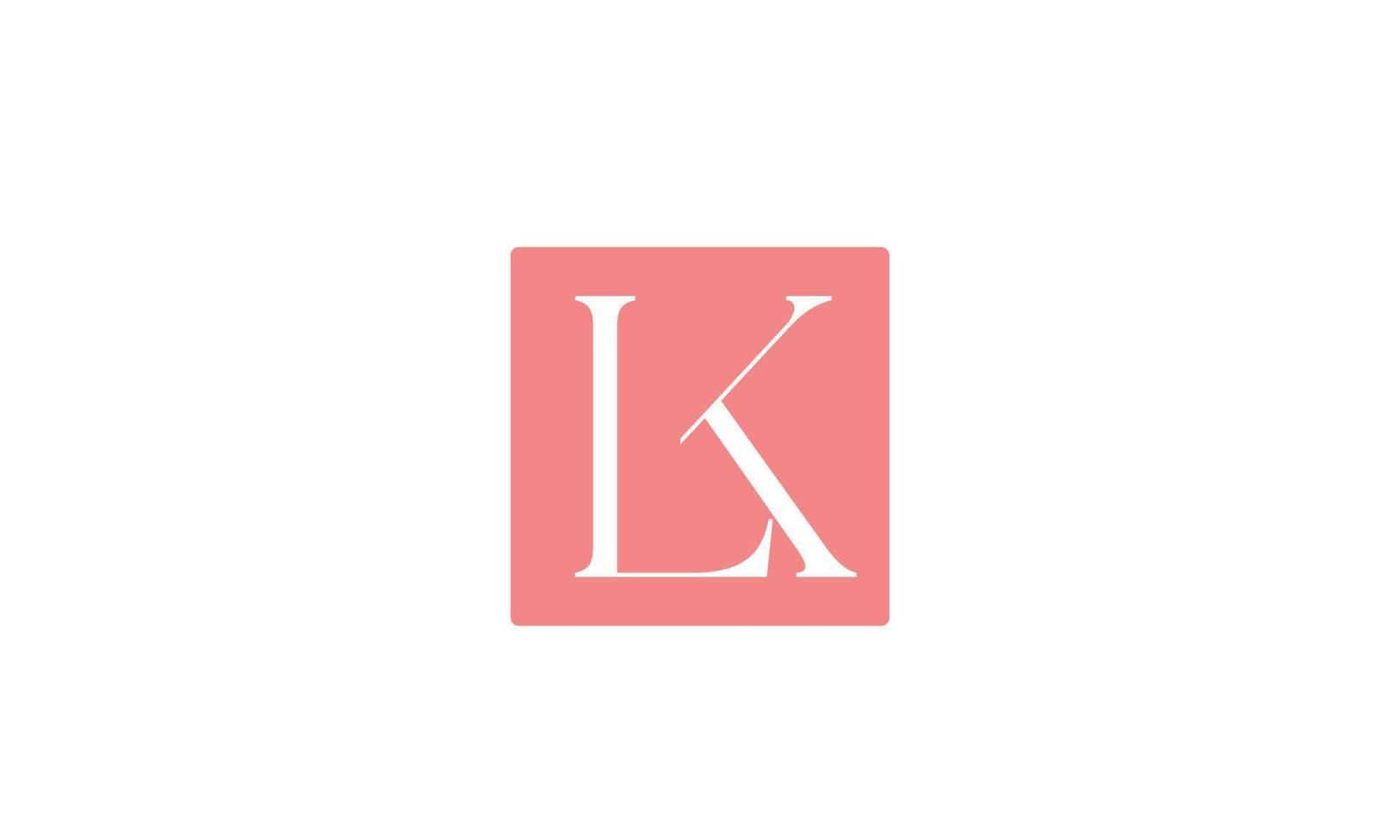 alfabet letters initialen monogram logo lk, kl, l en k vector