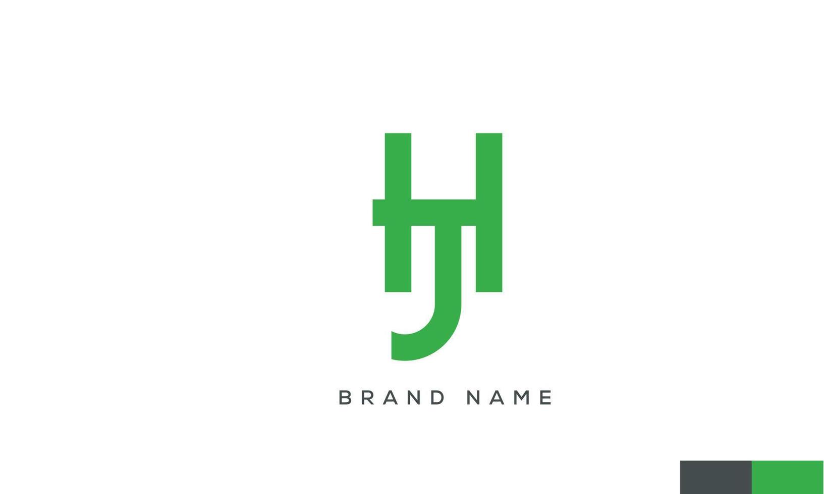 alfabet letters initialen monogram logo hj, jh, h en j vector