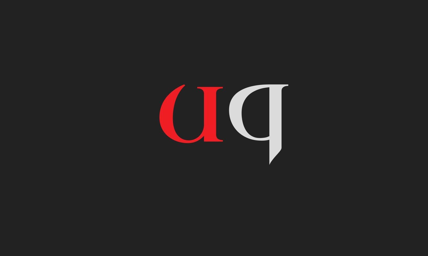 alfabet letters initialen monogram logo uq, qu, u en q vector