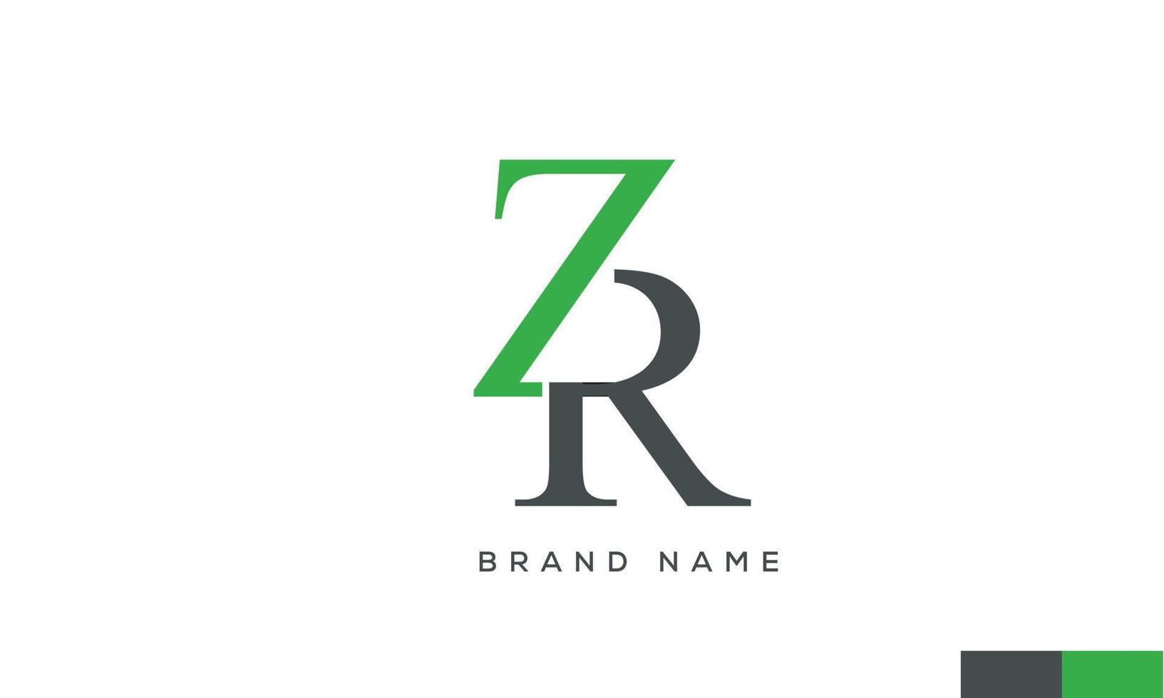 alfabet letters initialen monogram logo zr, rz, z en r vector