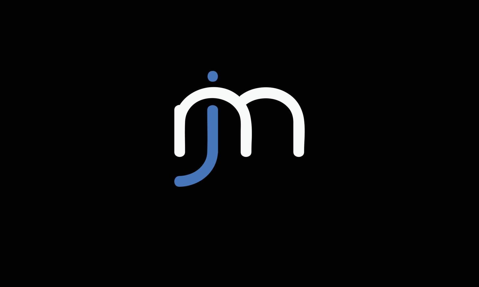 alfabet letters initialen monogram logo mj, jm, m en j vector