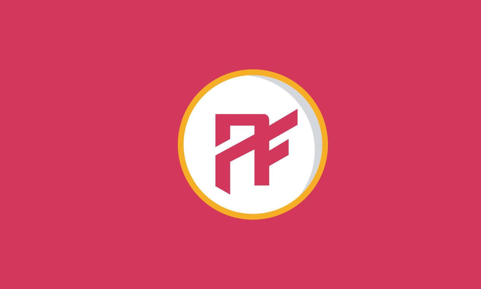 alfabet letters initialen monogram logo pf, fp, p en f vector