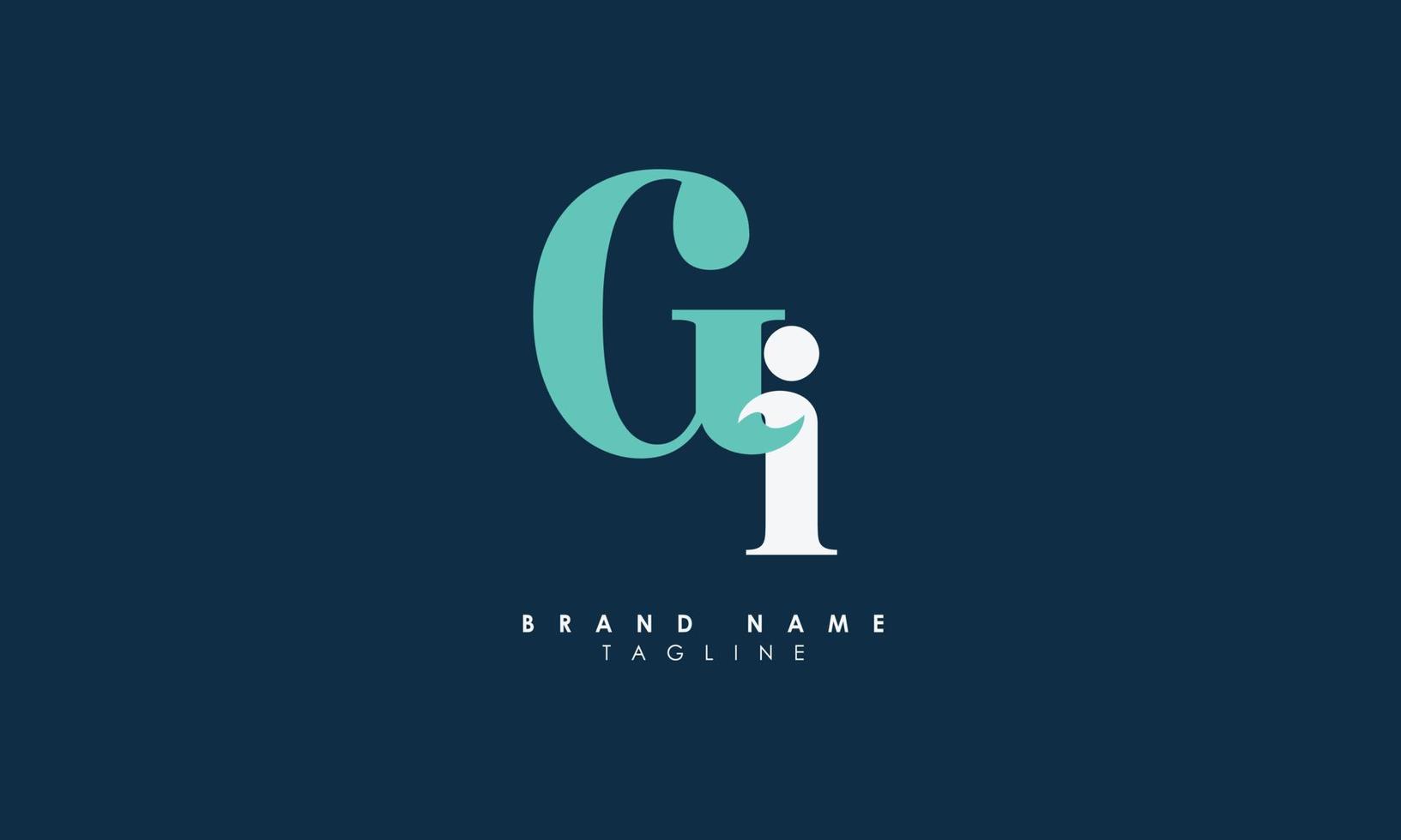 alfabet letters initialen monogram logo gi, ig, g en i vector