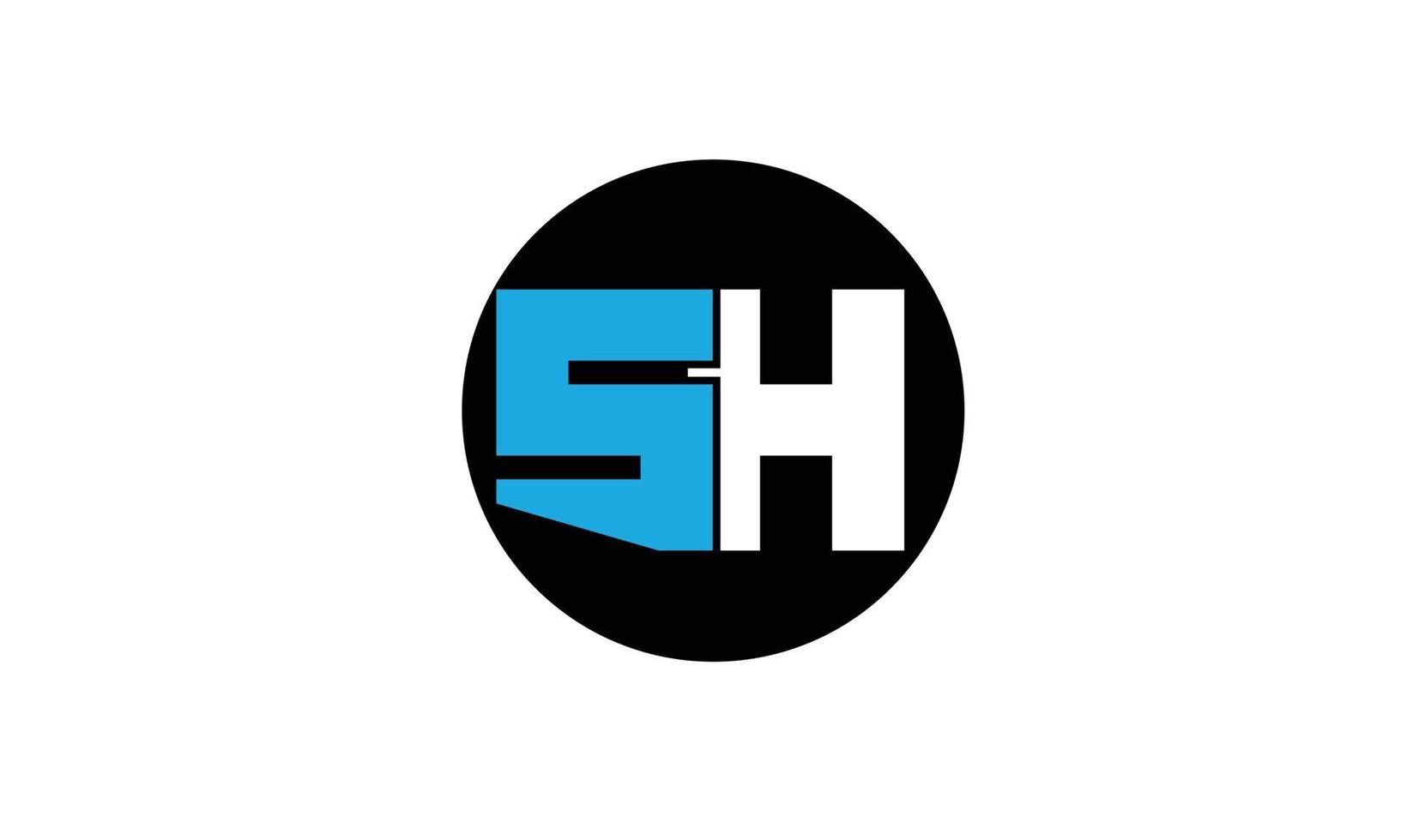 alfabet letters initialen monogram logo sh, hs, s en h vector