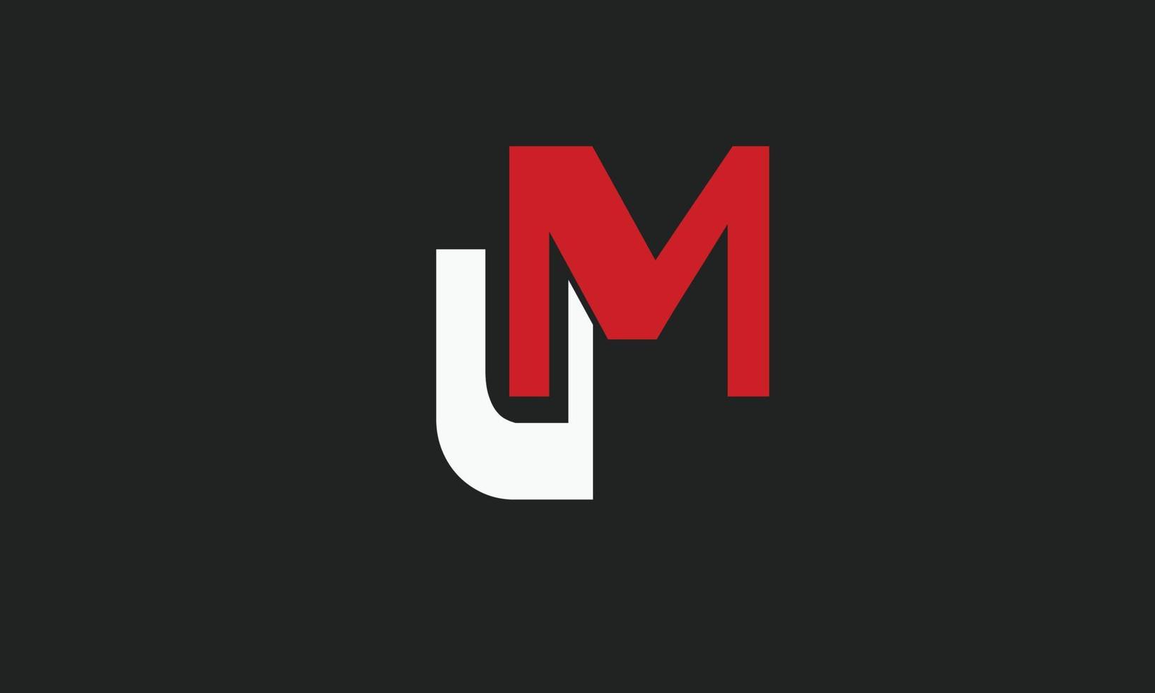 alfabet letters initialen monogram logo um, mu, u en m vector
