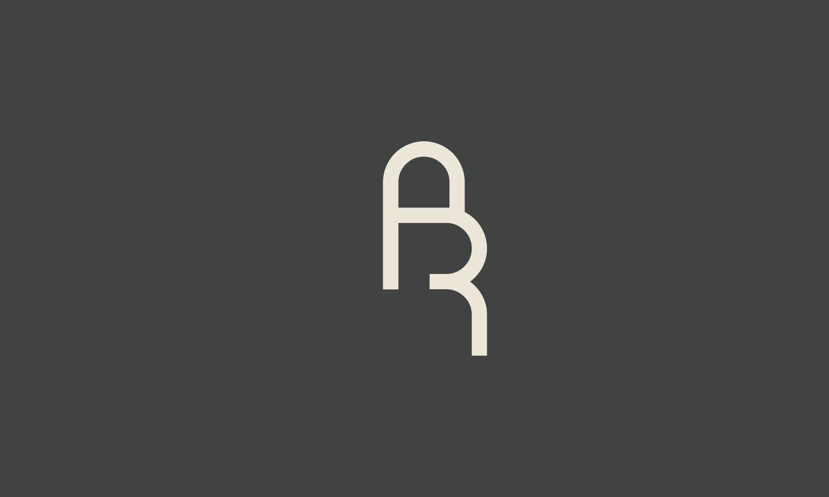 alfabet letters initialen monogram logo ar, ra, a en r vector