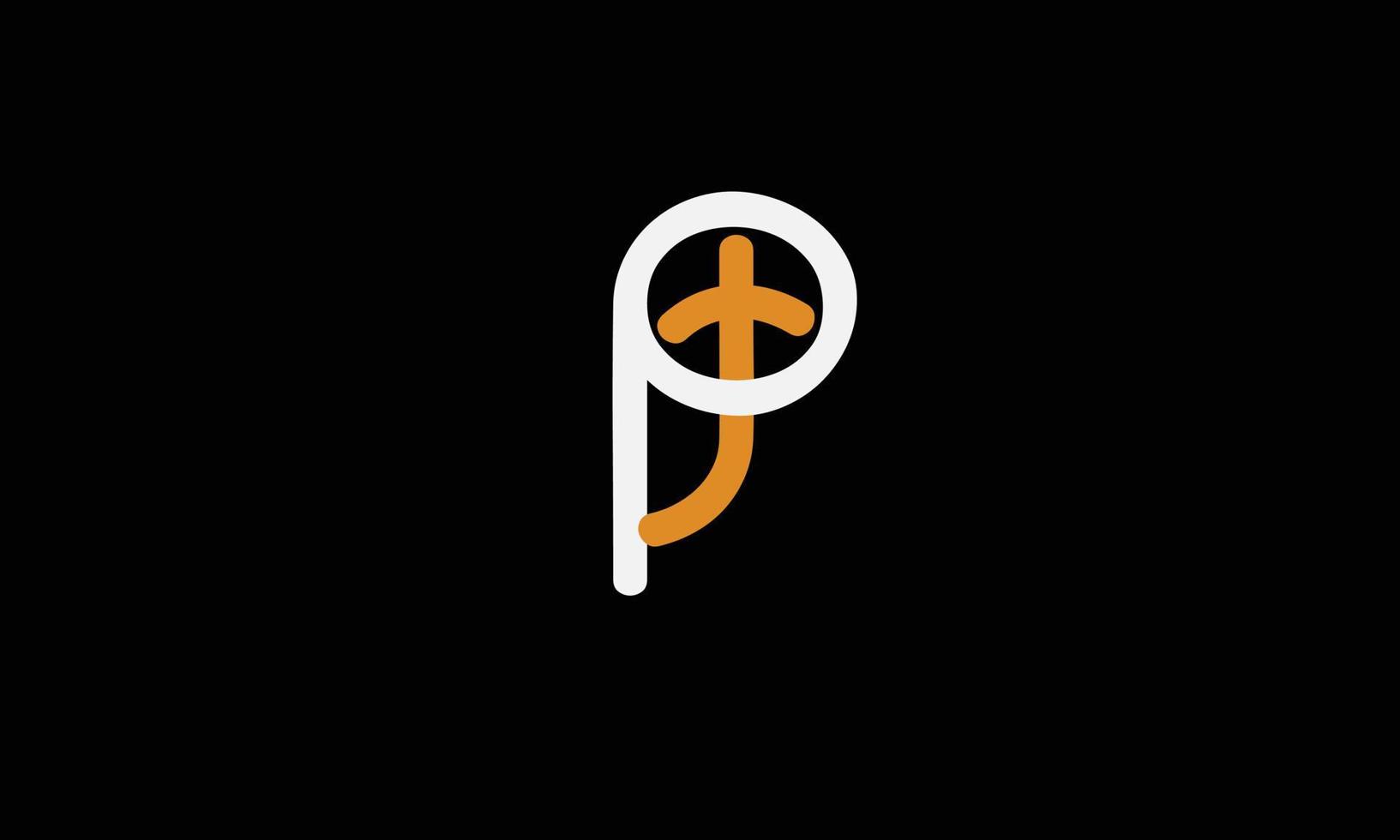 alfabet letters initialen monogram logo pt, tp, p en t vector