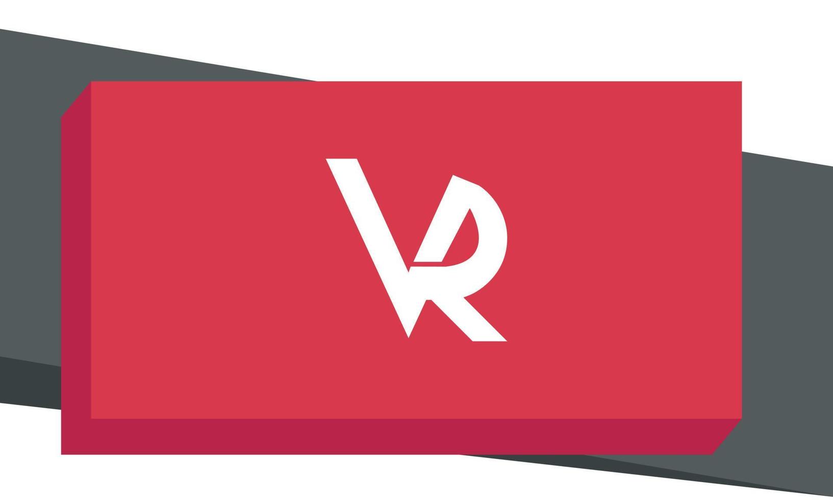 alfabet letters initialen monogram logo vr, rv, v en r vector