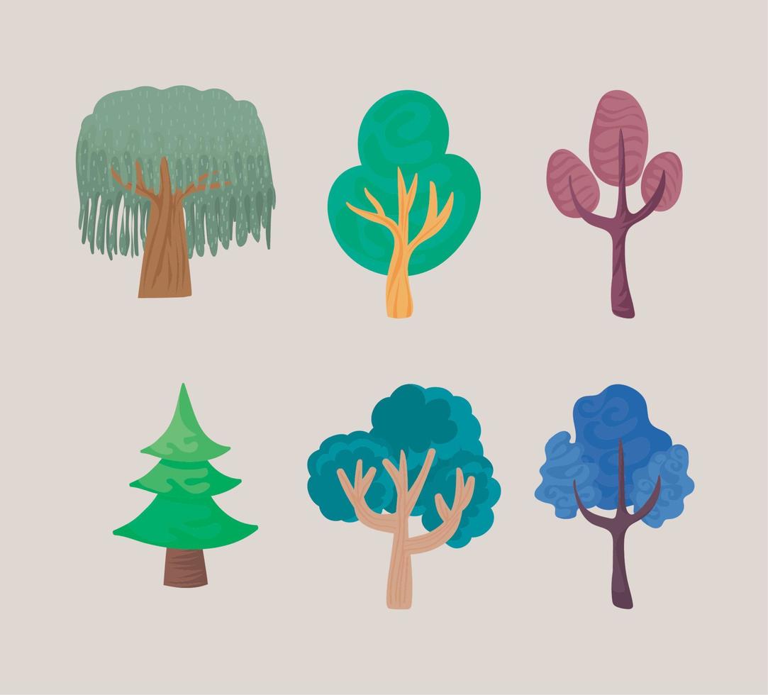 pictogrammen instellen bomen vector