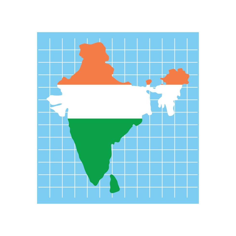 kaart en vlag van india vector