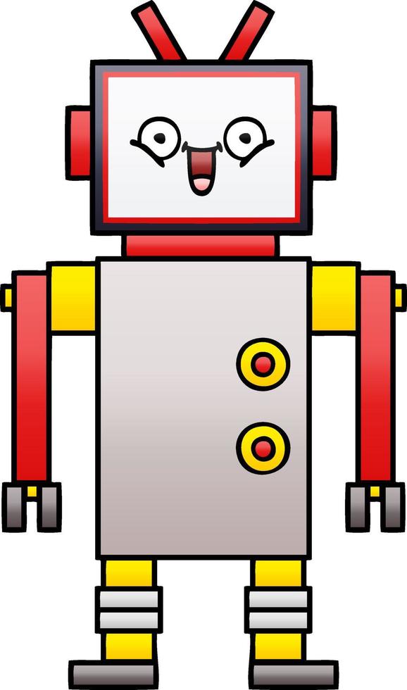 gradiënt gearceerde cartoon gelukkige robot vector