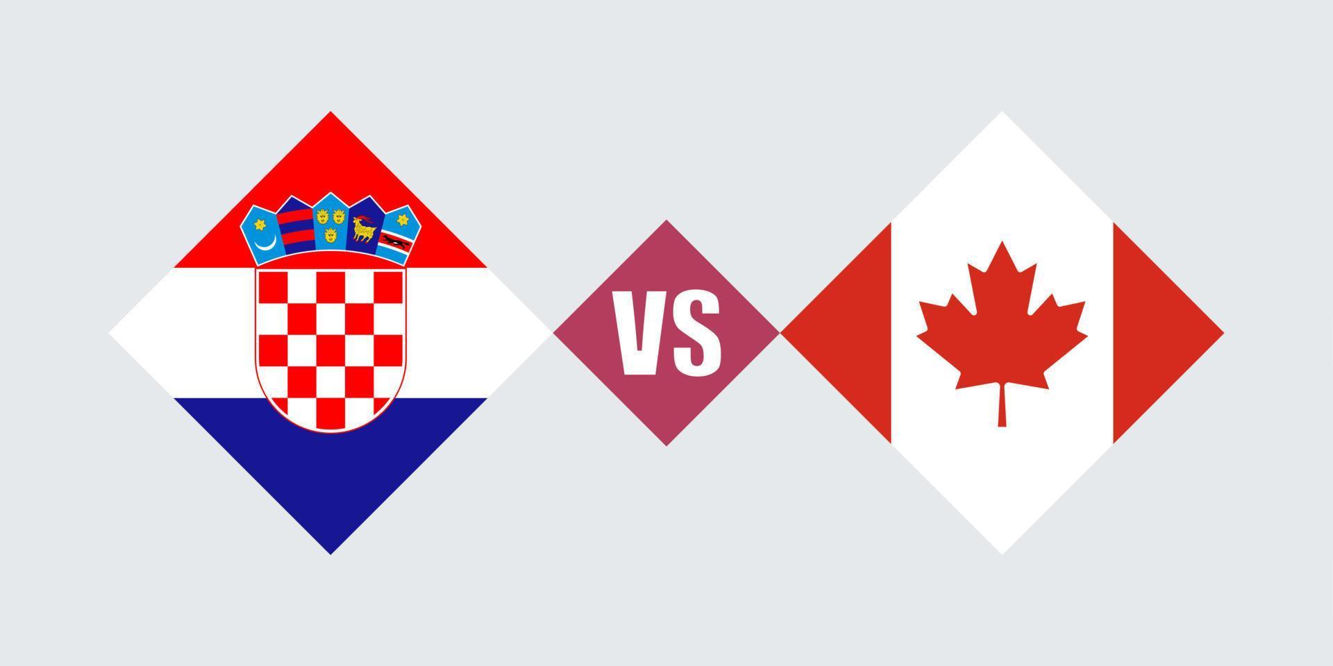 kroatië vs canada vlag concept. vectorillustratie. vector