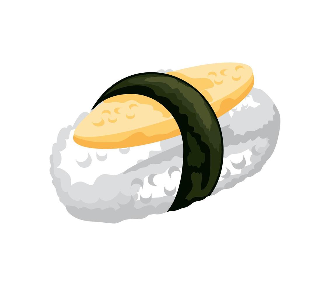 sushi verpakt in zeewier vector