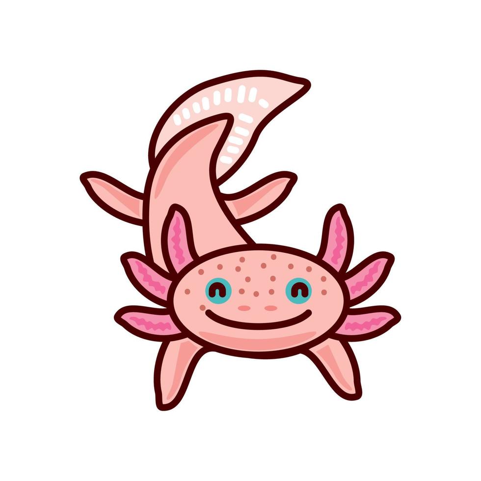 axolotl cartoon-stijl vector